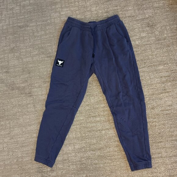 Under Armour Project Rock Fleece Pants Men's Purple Tapered Joggers Sweats Sz L - Picture 1 of 8